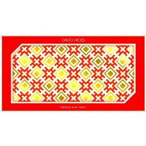 Gorgeous David Hicks large ceramic trinket tray with gilded detail. New in Box